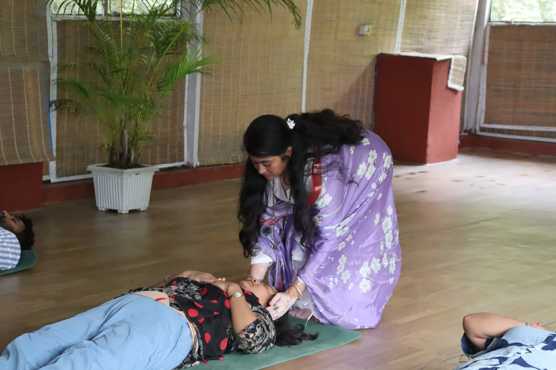 Comfortable guest room at Samvedna accommodation in Rishikesh